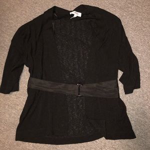 3/4 length sleeve cardigan with belt